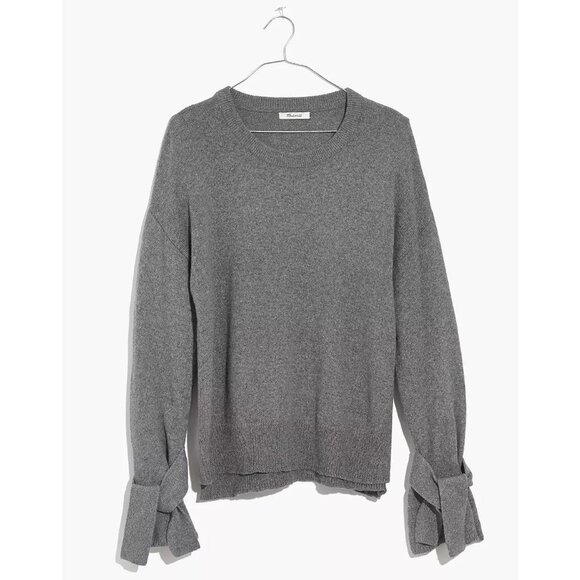 Madewell Sweaters - 058 MADEWELL Gray Knit Tie-Cuff Pullover Sweater sz XS Women's Casual Minimalist